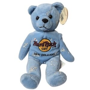 Hard Rock Cafe New Orleans Teddy Bear Plush 8" Vintage Music Herrington 2002